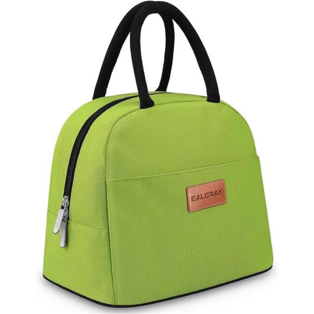 Insulated & Green Lunch Bag for Women Men Tote Bag for Work, Picnic or Travel